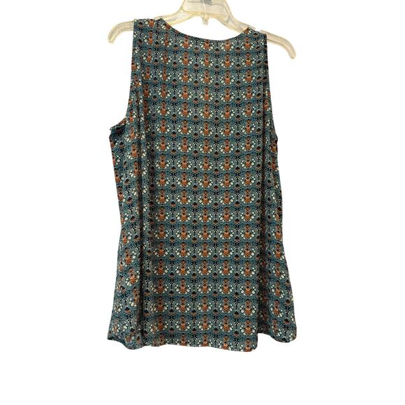 Daniel Rainn Sheer Blue Floral Blouse Sleeveless V Neck Size XL NWT MSRP $68.00 - Picture 2 of 6